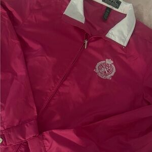 Polo by Ralph Lauren Pink Bomber Jacket with White Collar